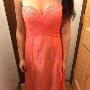 Peach colored prom dress